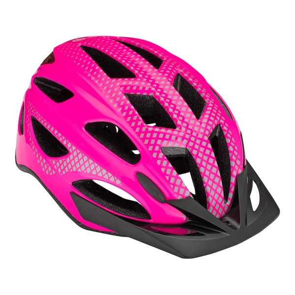 Schwinn Beam LED Lighted Bike Helmet with Reflective Design for Adults, Featuring 360 Degree Comfort System with Dial-Fit Adjustment, Gloss Pink