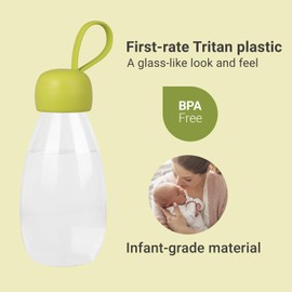 Emoi BPA Free Water Bottle, 12oz/360ml Cute Water Bottle with Carrying Strap, Ideal for Kids Boys Girls Women Adults Healthy Hydration-Green