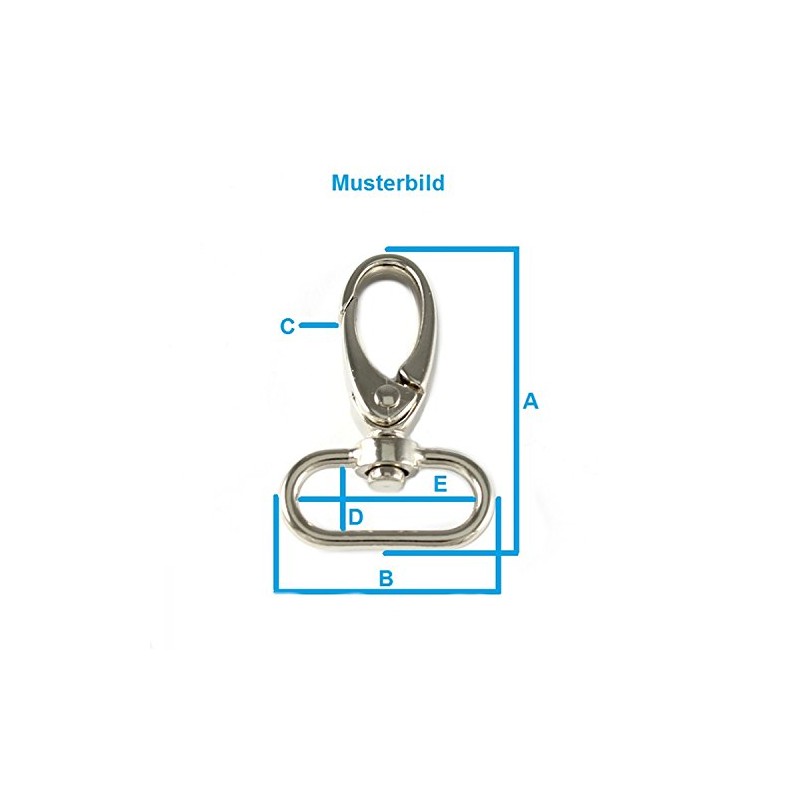 Snap Carabiner 25 mm 1 Inch Pure Brass Strap Width: