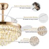 42'' Chandelier Ceiling Fan with Lights, Retractable Fan with Remote