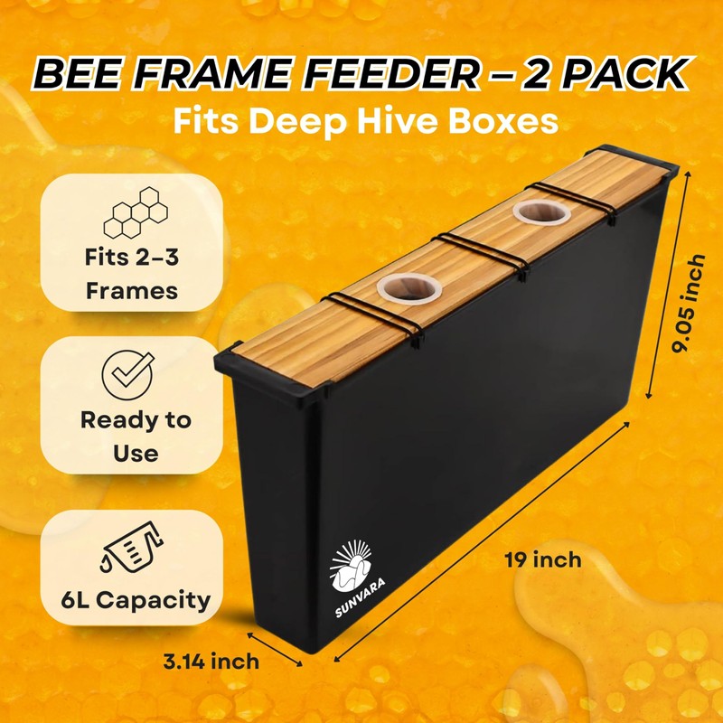 Bee Feeder Frame 2 Pack – Beehive Feeders for Inside