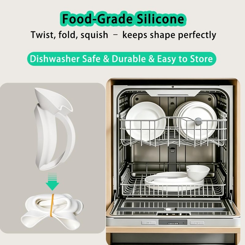 Silicone Flour Funnel with Pouring Shield for KitchenAid 4.5-5QT Mixer