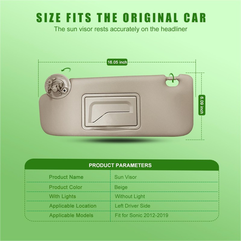 Sun Visor for Chevy Cruze 2011-2019 Sun Visor Replacement Number