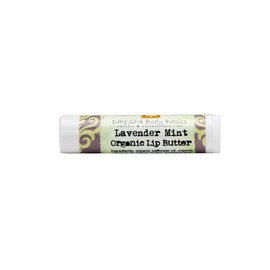 All-Natural Lavender Mint Lip Butter - Organic Cold-Pressed Oils & Beeswax to Soothe & Protect - Hypoallergenic, Non-Toxic, Cruelty Free Lip Balm, Handmade in USA by DAYSPA Body Basics