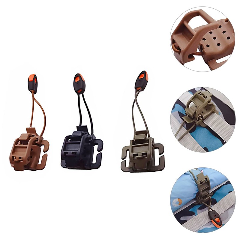 TEHAUX 3pcs Backpack Hanger Multipurpose Fastener for Clipping Flashlight Fixed