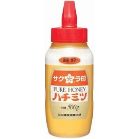 Kato Bibeien Sakura Seal Pure Honey Poly Container, 17.6 oz (500 g)