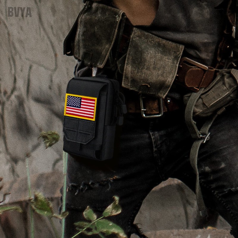 bvya Tactical Phone Pouch, Multi-Purpose Utility Tool Pocket Molle Phone