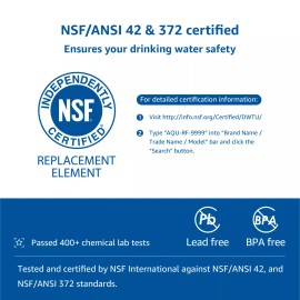 AQUA CREST Water Filter Replacement for RF-9999® Faucet, NSF Certified, 3 Pack