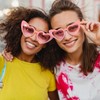 Pink Heart Shaped Sunglasses - Cat Eye Glasses for Girls
