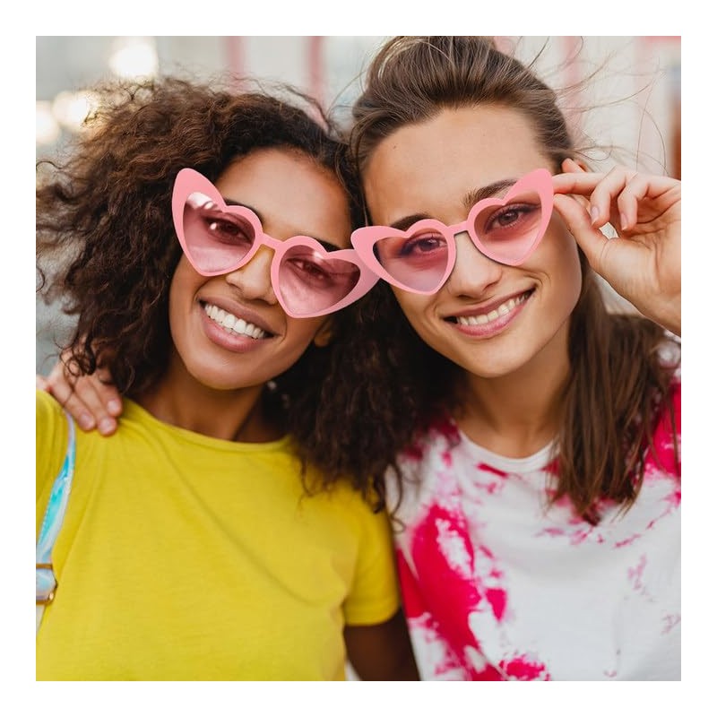 Pink Heart Shaped Sunglasses - Cat Eye Glasses for Girls