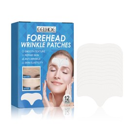 LURNODY Pack of 12 Forehead Pads Against Wrinkles, Forehead Wrinkles, Smoothing Face Tape Against Wrinkles, Smoothing Fine Lines and Wrinkles as well as for Restoring Skin Moisture