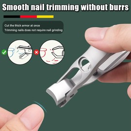 German Nail Clippers Lux Grip Stainless Steel Nail Clipper Set, Ultra Sharp Wide Opening Splash Proof German Toenail Clippers for Men, Women and Seniors, Heavy Duty Fingernail Clipper for Thick Nails