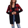 Famulily Women's Color Block Patchworked Cardigan Ladies Mid-Length Lightweight Open