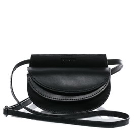 FEYNSINN Marvi Small Shoulder Bag Real Leather Waist Bag Women's Body Bag with Shoulder Strap Black Handmade, black