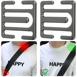 Seat Belt Adjuster Metal Car Seat Belt Clip Car Belt Adjuster for Neck and Shoulders Relaxing Dark Grey Pack of 2