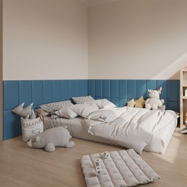 YU LI 3DH 3D Anti-Collision Wall Padding for Kids Self-Adhesive 4PCS Blue headboard Panels for Wall Peel and Stick headboard