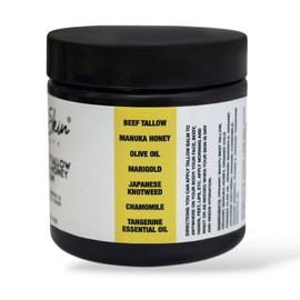 Dr Skin BEAUTY Whipped Beef Tallow and Manuka Honey Balm, 4oz, Orange scent, Grass Fed Grass Finished Organic Face Cream, Body Lotion, and Lip Balm for psoriasis, eczema and babies