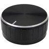 6mm Splined Hole Black Aluminium Amplifier/HiFi Control Knob Pack of