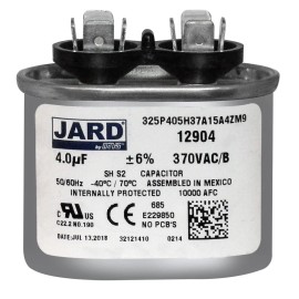JARD 4 uf MFD 370 VAC OVAL Capacitor 12904 Replaces C304L 27L571 97F5704