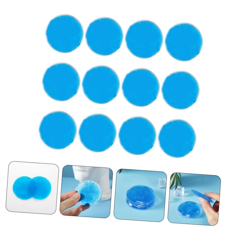 NOLITOY 12pcs Reusable Round Gel Ice Packs for Therapy Convenient