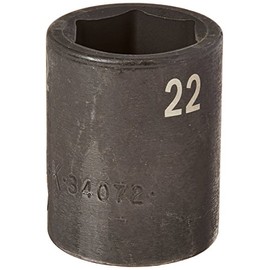SK Hand Tool 34072 1/2-Inch Drive Standard Impact Socket, 22mm