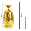 4 Pack Pineapples Drink Cups, 450Ml Gold Pineapples Tumbler with