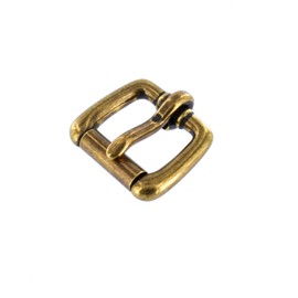 B1187 Antique Brass, Roller Buckle, Solid Brass-LL, 1-1/2"