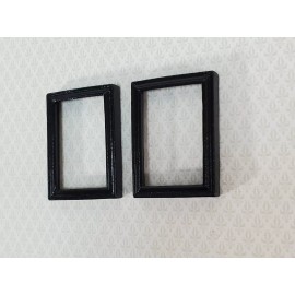 Unbranded Dollhouse Picture Frame Set of 2 Small Black for Paintings 1:12 Scale Miniatures