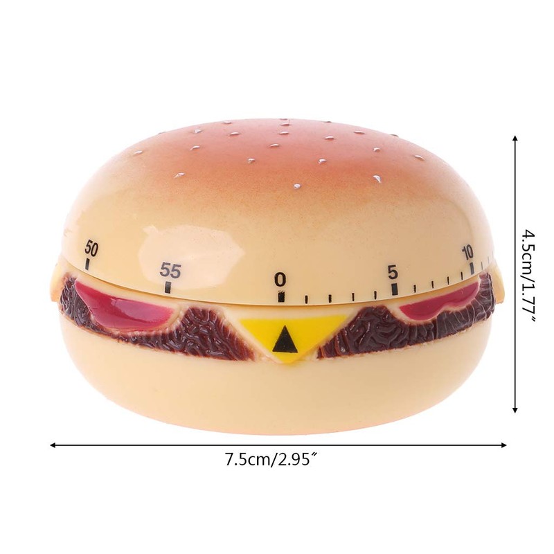 DIIOOMIEEU Hamburger 60 Mechanical Timer Countdown Alarm Kitchen Cooking Reminder