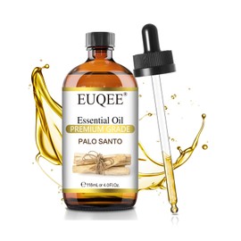 EUQEE Palo Santo Essential Oil 118mL Pure Palo Santo Oil Premium Essential Oil with Glass Dropper for Diffuser, Soap Candle Making - 4Fl. Oz