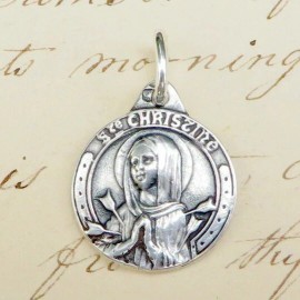 St Christine / Christina Medal - Sterling Silver Replica