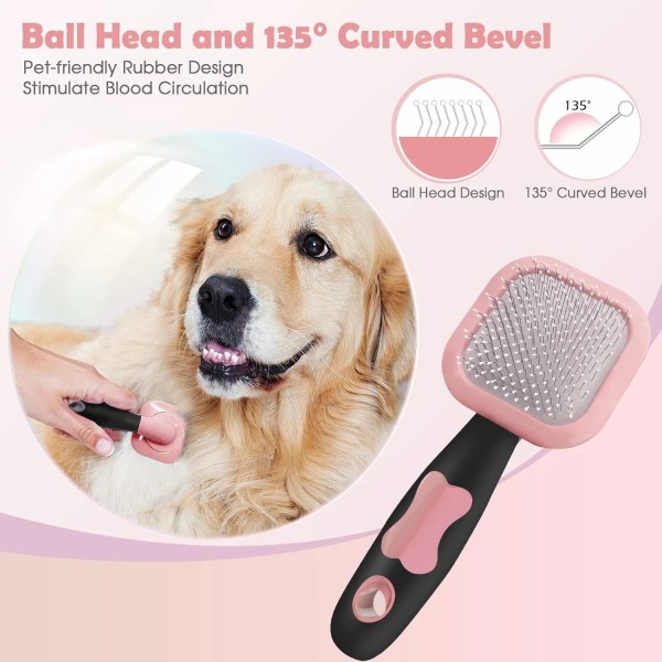 PETPAWJOY Slicker Brush CATS DOGS - Gently Cleaning Pin Brush