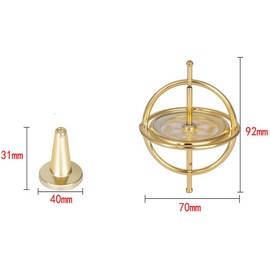 Gyroscope Nostalgic Pack Antigravity Gyroscope Metal Balance Toy Bright Decompression Toy Stress Relief Time Killing Focus Emotional Stabilization (Black)