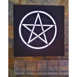 Chat Noir Pentacle Patch - Gothic Occult Pentagram Star punk metal grunge cross witchcraft