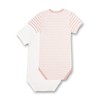 Sanetta Bodysuit Short Sleeve (Double Pack) White and Pink Striped