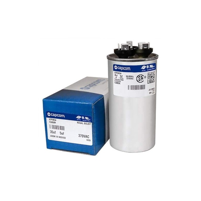 Genteq C3355R Capacitor Dual Run Round 35/5 UF MFD 370V