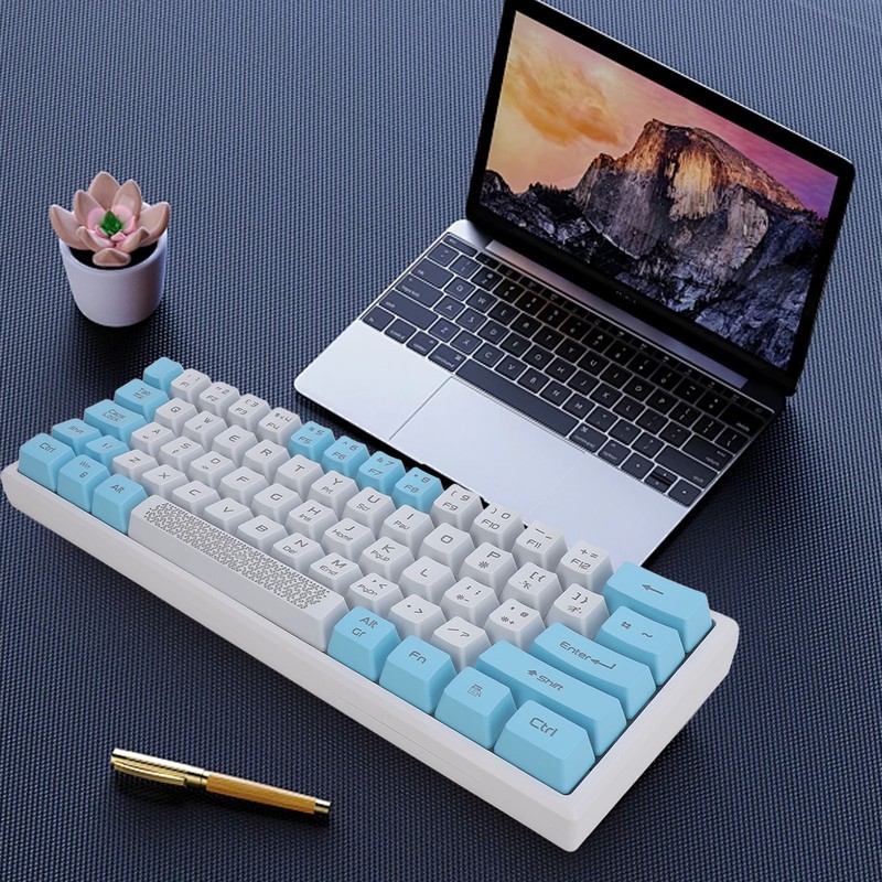 Wired RGB Keyboard Sensitive Operation Quick Response 62 Key White