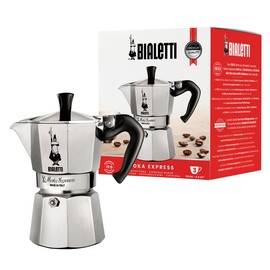 Bialetti - Moka Express: Iconic Stovetop Espresso Maker, Makes Real Italian Coffee, Moka Pot 3 Cups (4.4 Oz - 130 Ml), Aluminium, Silver