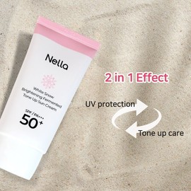 NellaFantasia 하얀눈 광채 발효 톤업 선크림 50g White Snow Glow Fermented Tone-Up Sun Cream 50g