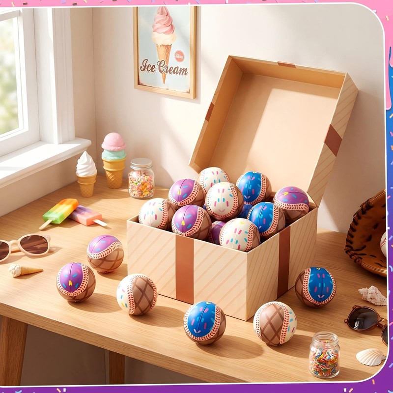 Junkin 24 Pcs Baseball Drip Stress Balls, Baseball Drip Party
