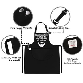 LINEN CLOSET® Manly Man Apron for Men Funny Aprons Grilling Bbq Aprons Kitchen Cooking Gift Apron with 2 Front Pockets-Manly Man Apron