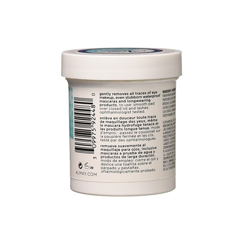 Almay Longwear & Waterproof Eye Makeup Remover Pads, 80 Count