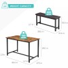 Jojoka Dining Set Table and 2 Upholstered Bench Wood Top