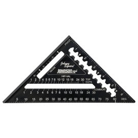 Johnson Level & Tool 1904-0700 Johnny Square Professional Easy-Read Aluminum Rafter Square, 7", Black, 1 Square