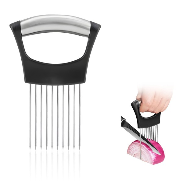 Creztail 1PCS Onion Holder for Slicing, Upgraded Stainless Steel Onion