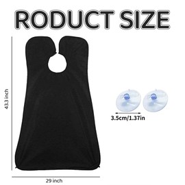 Aiweijia Beard Bib,Portable Beard Apron Waterproof and Non-Stick Grooming Cloth with 2 Suction Cups for Men Trimming Black