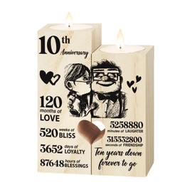 10th Anniversary Wedding Gifts for Wife, Couples Gifts Candlestick,10th Wedding Anniversary Birthday Gifts for Wife from Husband, Anniversary Present for Girlfriend,Ten Years for Her