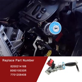 Fireyouracing Ignition Lock Switch Replacement Part Engine Start-up Kit Ignition Lock Barrel Starter Switch 8200214168 Compatible with Trafic MK3 2014-2018; Kangoo MK2 2009-2018; Clio MK3 2005-2012