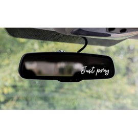 2x Rear View Mirror Decal - Just Pray Decal - Vinyl Car Decals - Rearview Mirror Sticker - Inspirational Wall Decal - Religious Stickers - Gift for Her - Stocking Stuffer