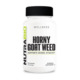 NutraBio NutraBio Horny Goat Weed Extract Supplement, 500mg - for Both Men and Women, Helps Support Energy and Vitality, 90 Vegetable Capsules